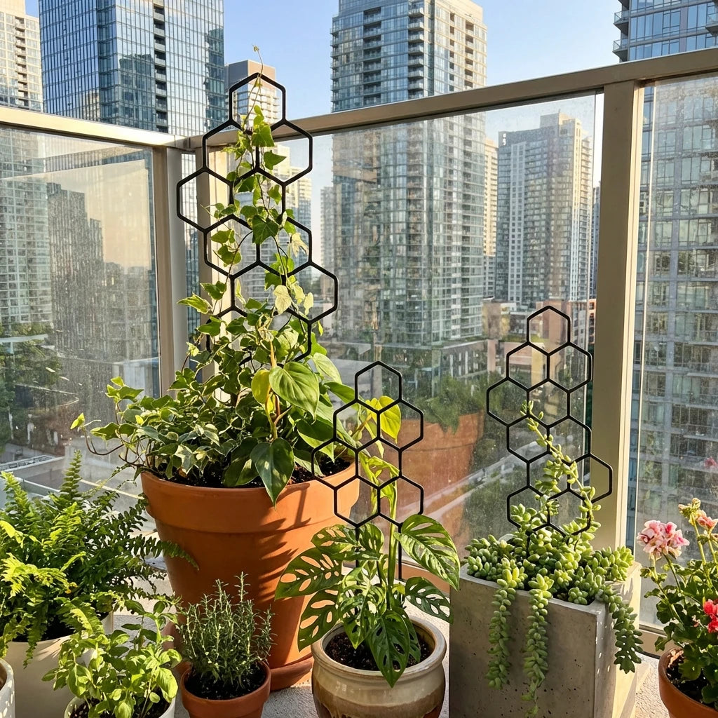 2PCS Honeycomb Plant Trellis – Plastic Climbing Support for Indoor & Outdoor Potted Plants