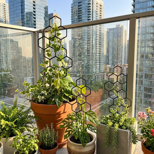 2PCS Honeycomb Plant Trellis – Plastic Climbing Support for Indoor & Outdoor Potted Plants