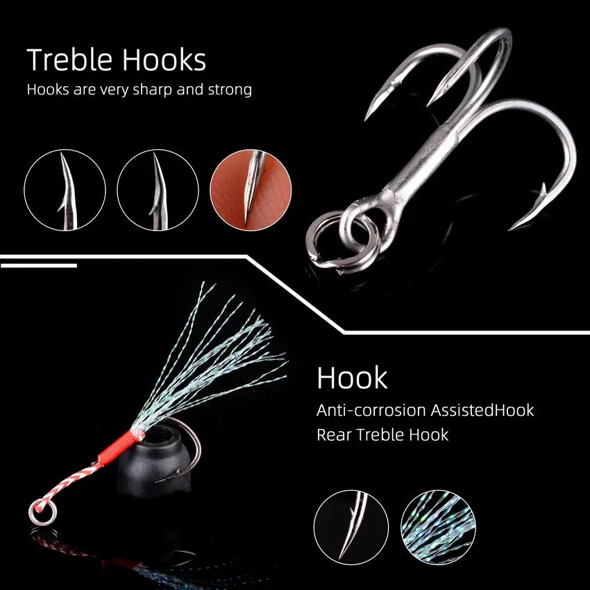 5pcs Metal Jig Fishing Lures – Saltwater Hard Bait Fishing Set