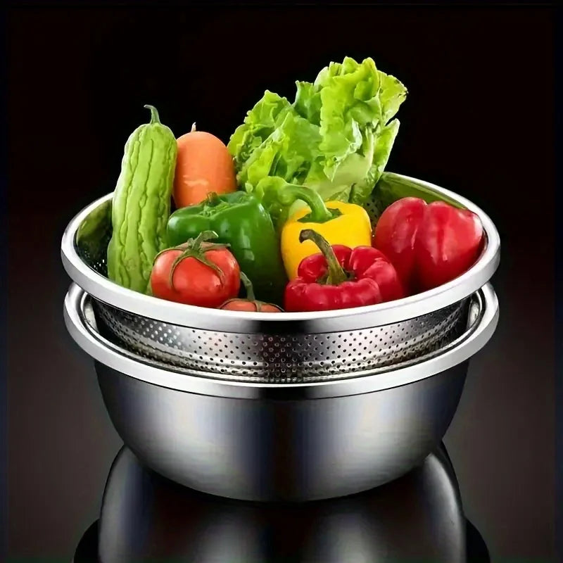 2-Piece Stainless Steel Mixing Bowl & Colander Set