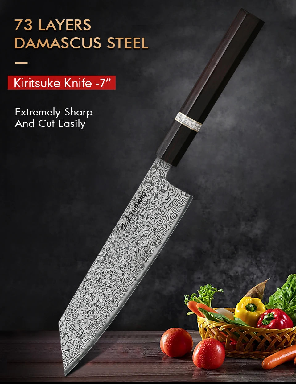 7-Inch Damascus Steel Kiritsuke Chef Knife
