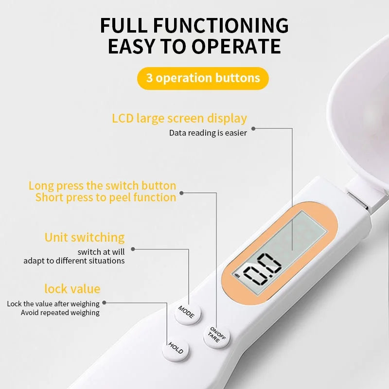 Mini Digital Spoon Scale – 0.1g–500g Precision Kitchen Measuring Spoon