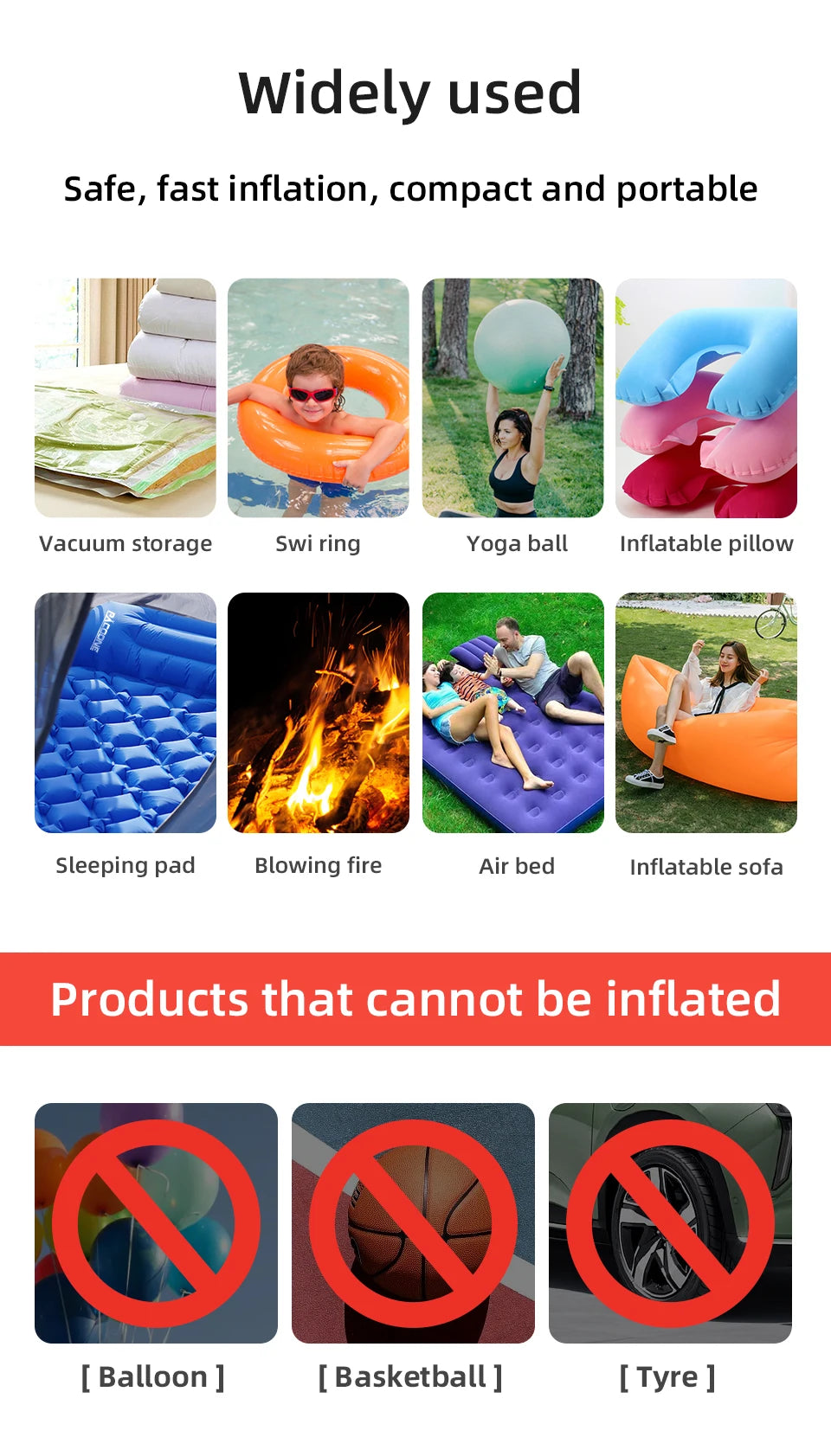 3-in-1 Mini Electric Air Pump with Camping Light – Portable Inflator & Deflator