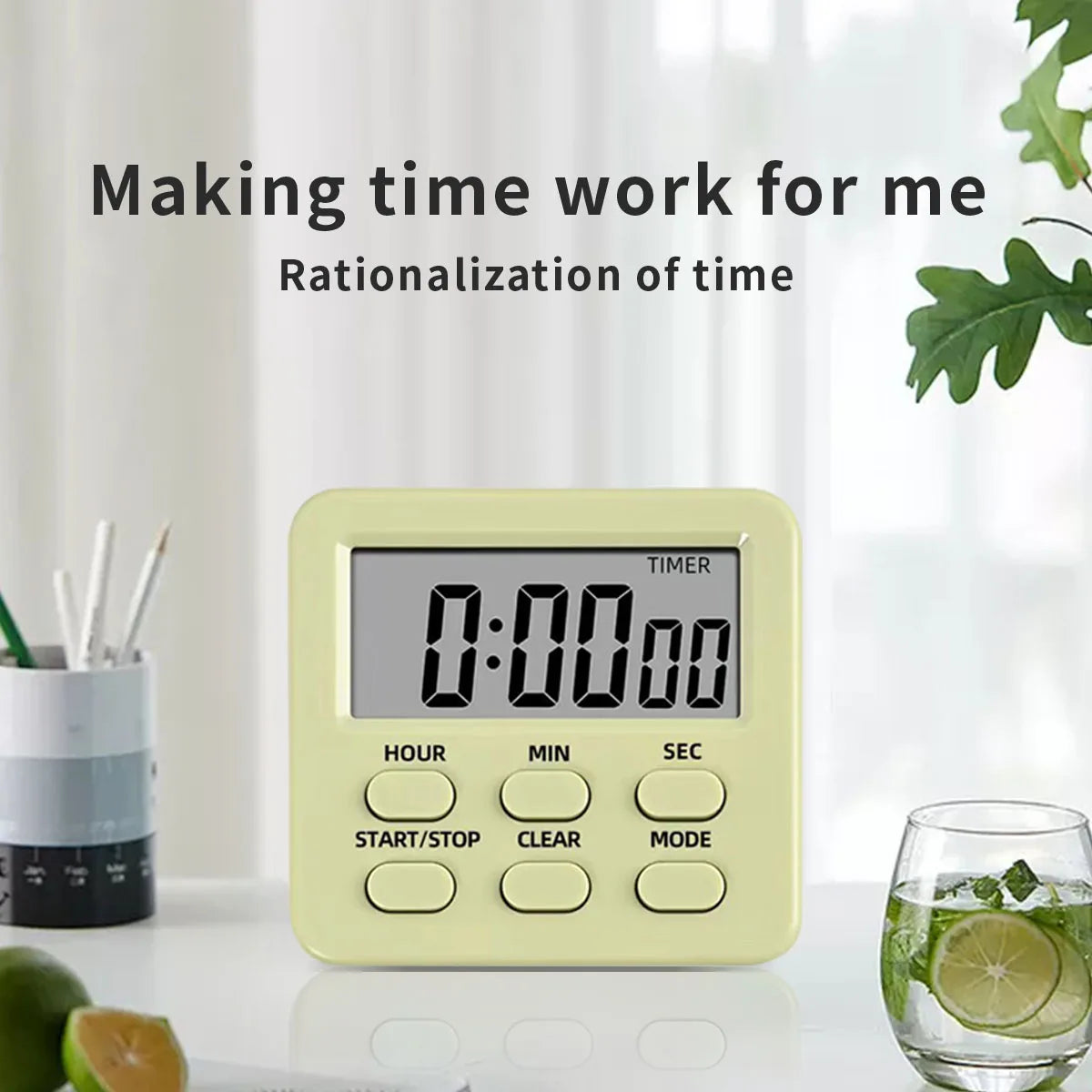 Magnetic Digital Kitchen Timer with LCD Display