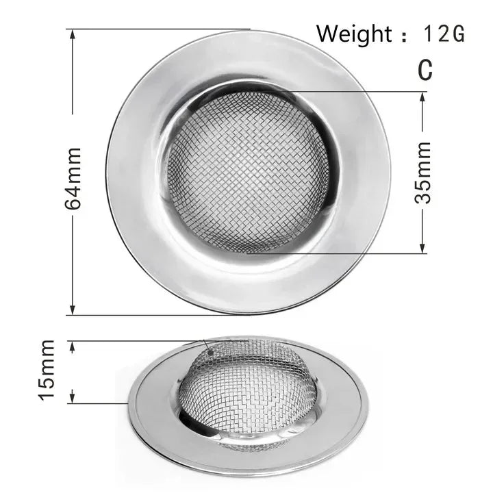 Stainless Steel Sink Strainer | Kitchen & Bathroom Drain Filter Hair Catcher