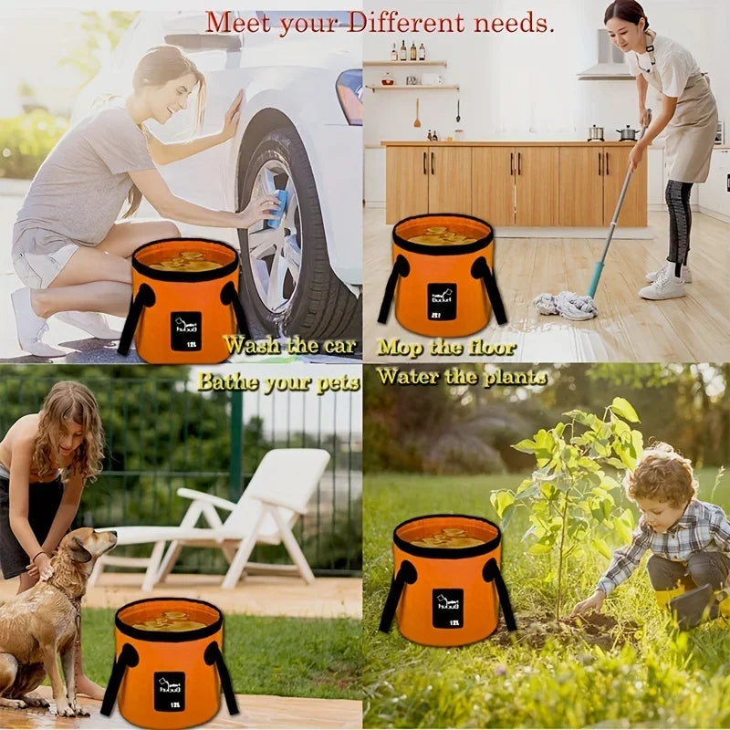 Collapsible Folding Bucket 12L | Portable Water Storage Bucket for Camping, Fishing & Outdoor Adventures
