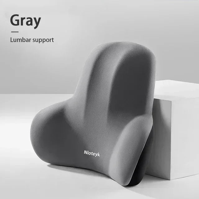 Memory Foam Car Headrest & Lumbar Support Cushion Set | Neck & Back Support Pillow