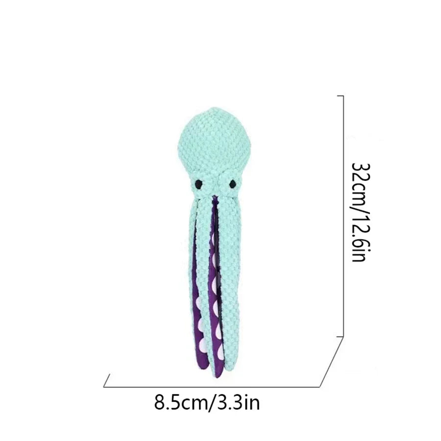 Plush Octopus Dog Toy – Interactive Squeaky Chew Toy for Puppies & Dogs