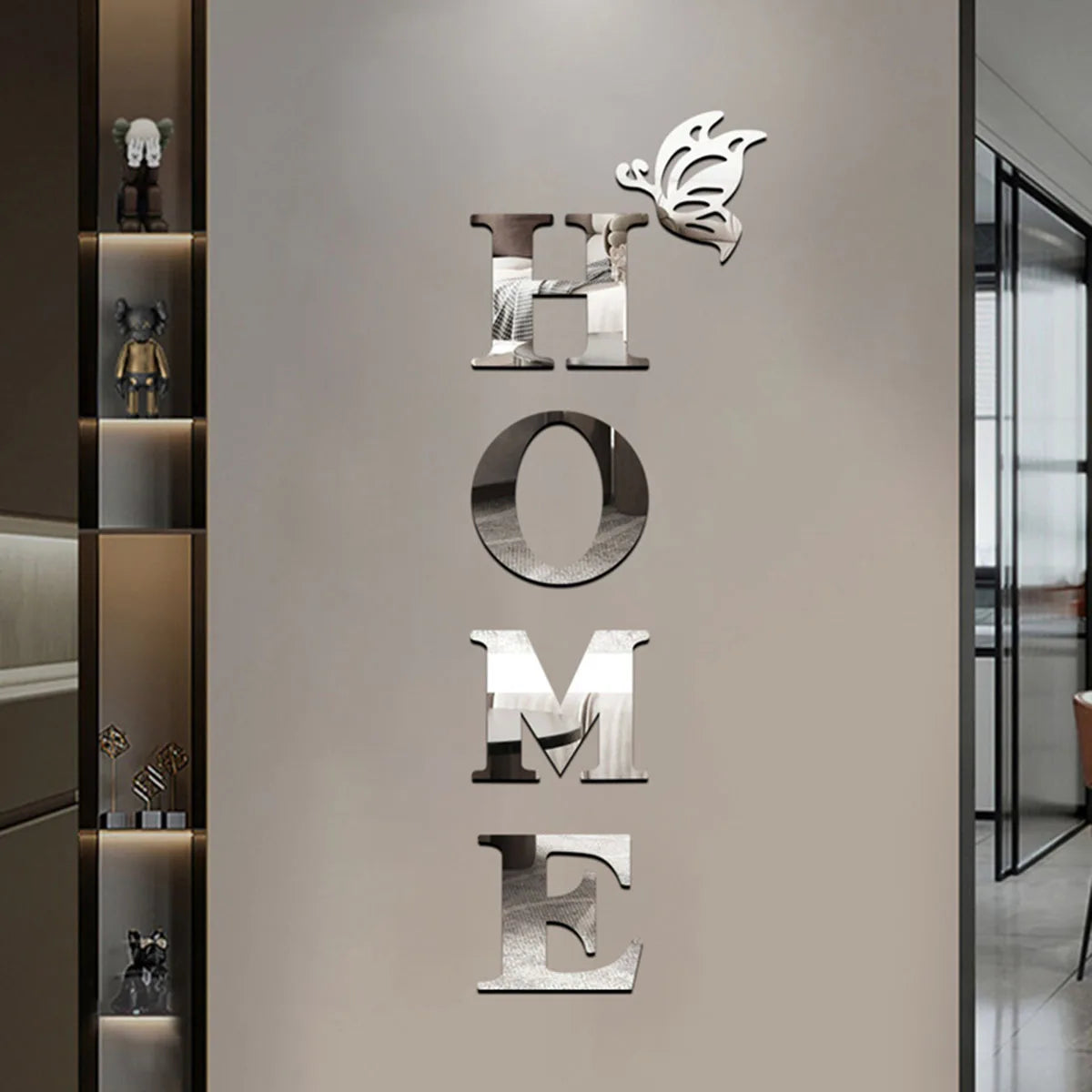 3D Mirror Wall Letters & Butterfly Home Decor