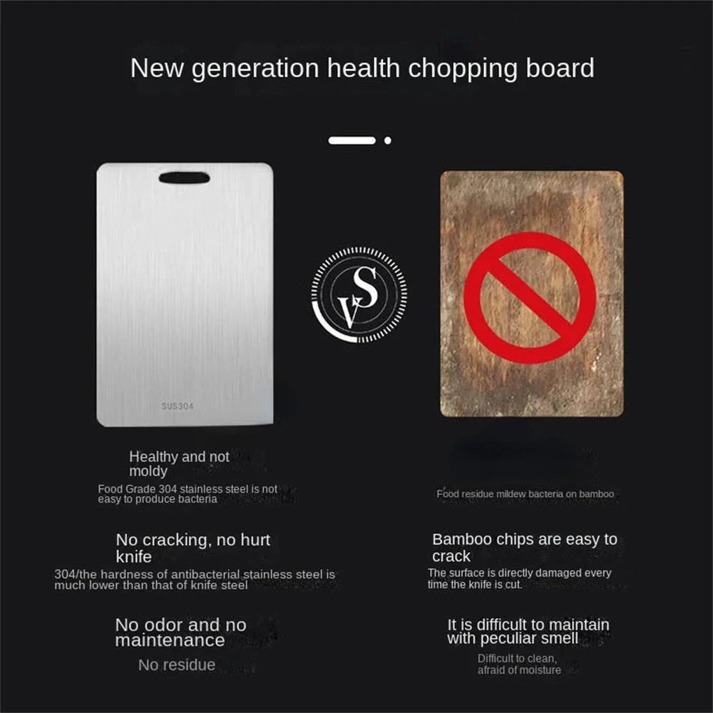 316 Stainless Steel Double-Sided Chopping Board – Durable Kitchen Cutting Board
