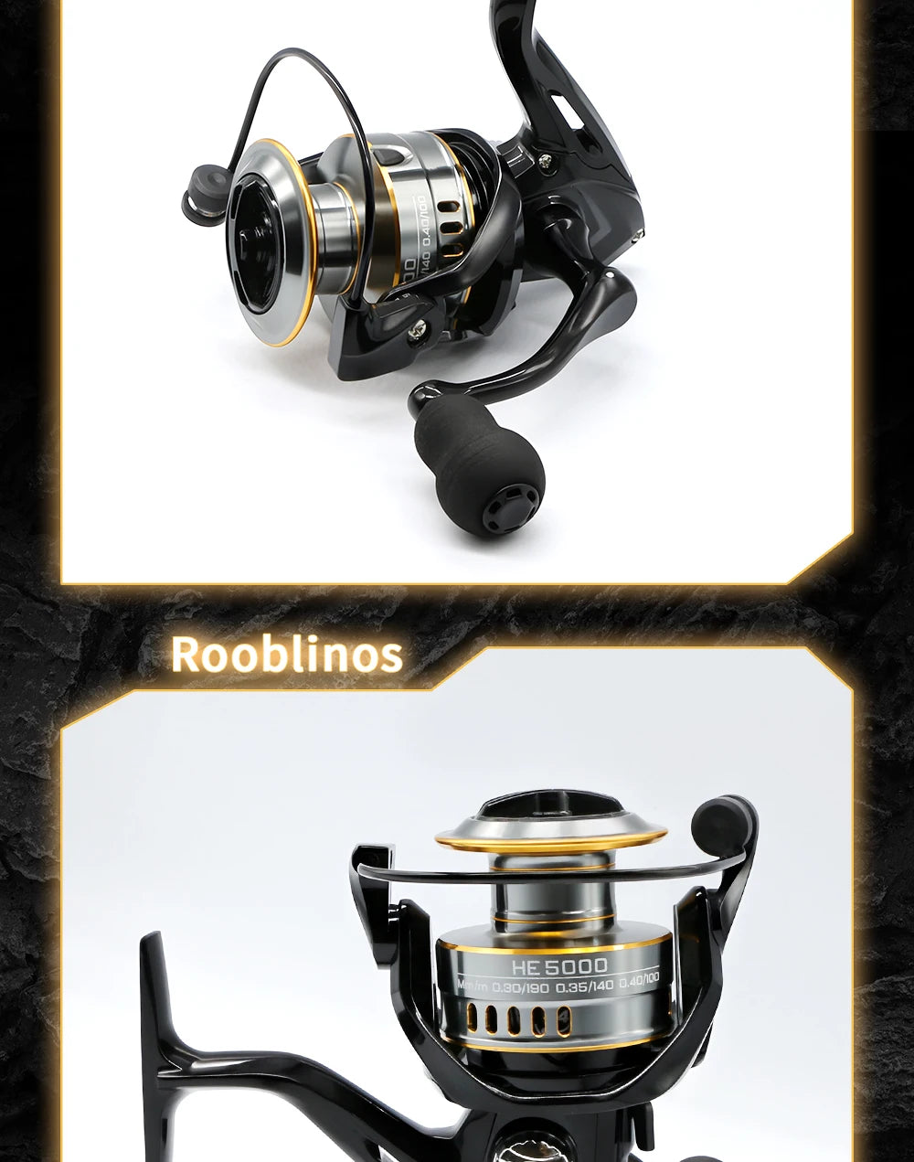 Rooblinos HE Ultralight Spinning Reel – 5.2:1 Gear Ratio | 1000–7000 Series