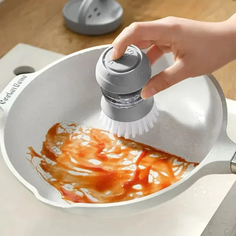 Dish Brush with Soap Dispenser & Draining Base