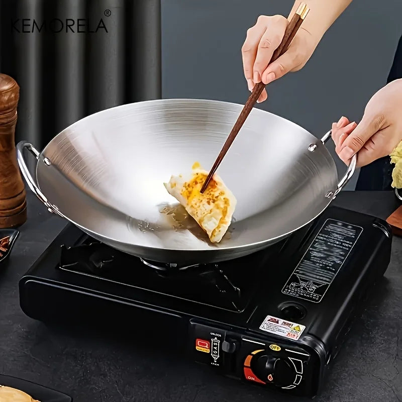 Premium Stainless Steel Cooking Wok | Gas & Induction Compatible
