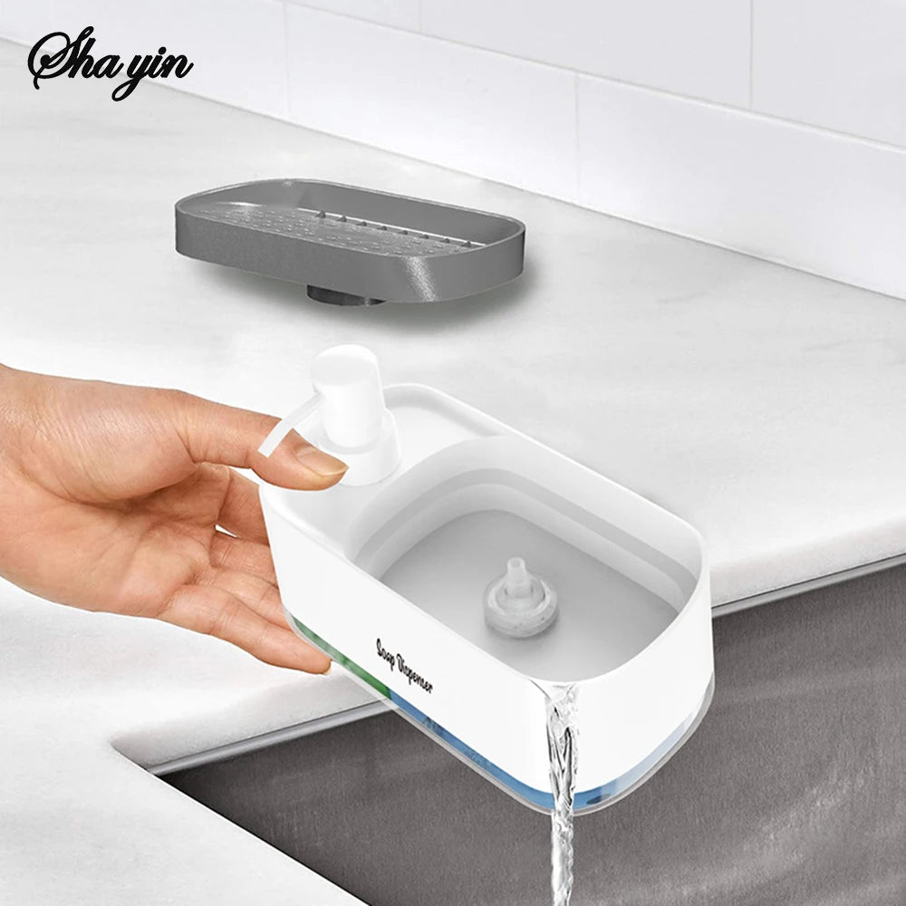 3-in-1 Kitchen Soap Dispenser with Sponge Holder