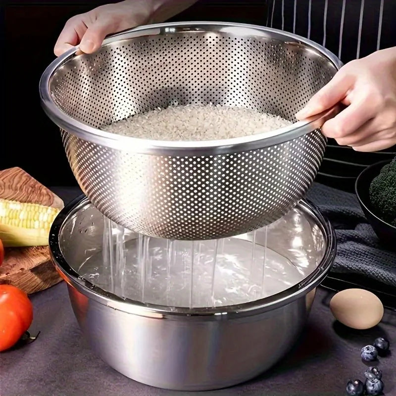 2-Piece Stainless Steel Mixing Bowl & Colander Set