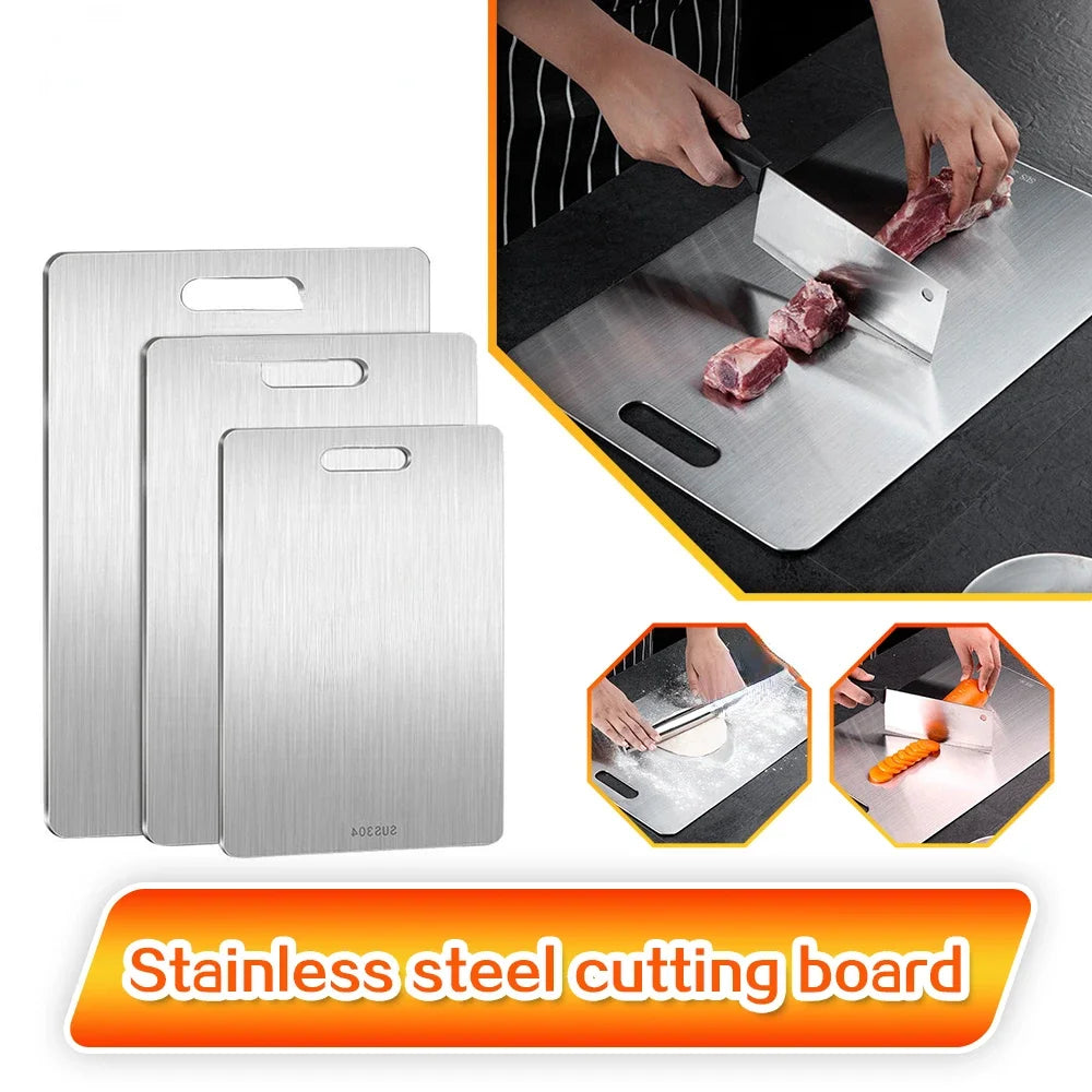 316 Stainless Steel Double-Sided Chopping Board – Durable Kitchen Cutting Board