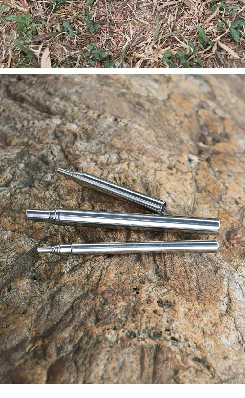 Collapsible Stainless Steel Fire Blow Pipe – 15–60cm Camping Fire Starter Tool