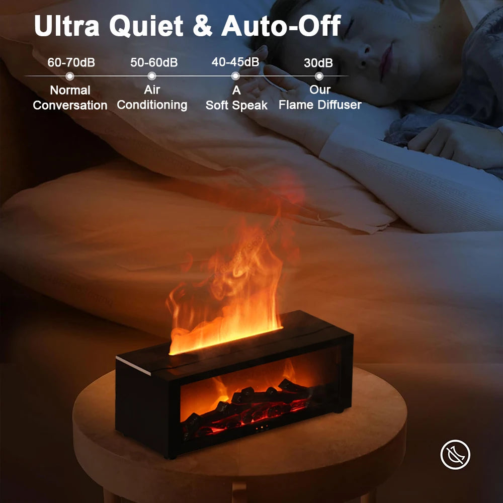Flame Aroma Humidifier – Essential Oil Diffuser with LED Lights & Remote Control