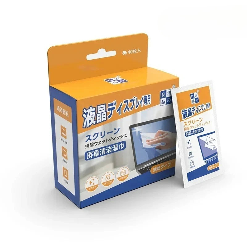 40-Pack Screen Cleaning Wipes – Streak-Free Cleaning for All Devices