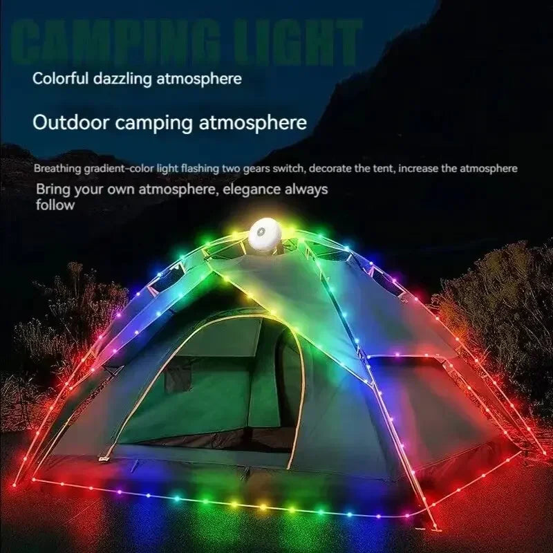 4-in-1 Camping String Light – Rechargeable LED Lantern with USB Power Bank & Magnetic Base