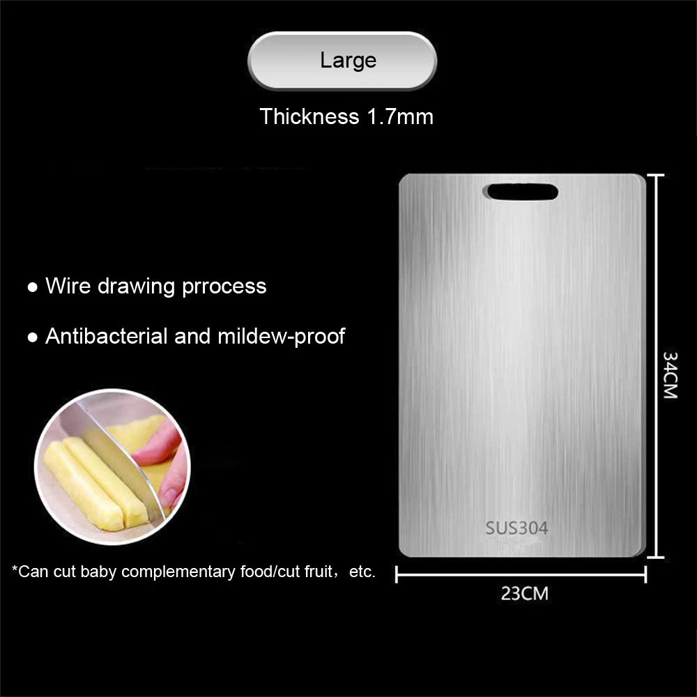 316 Stainless Steel Double-Sided Chopping Board – Durable Kitchen Cutting Board