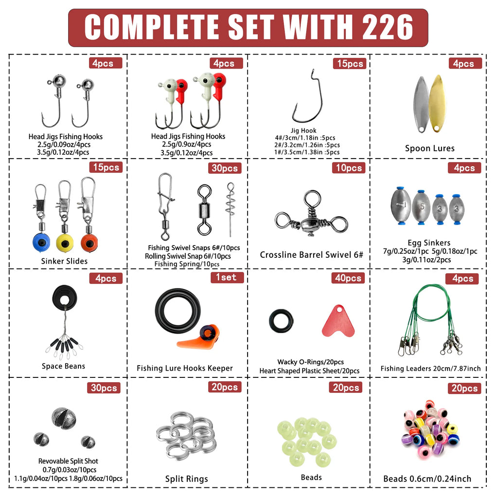Professional Fishing Tackle Kit – 113–410 Piece Fishing Accessories Set