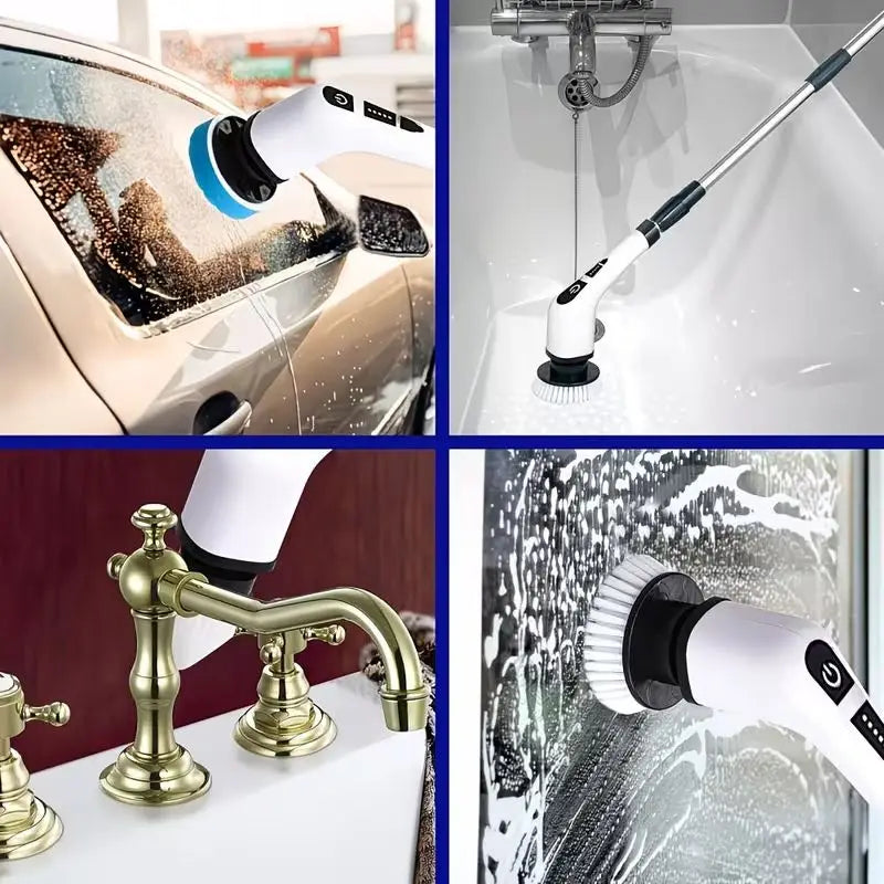 9-in-1 Electric Cleaning Brush – Cordless Rotating Scrubber for Bathroom, Shower & Floors