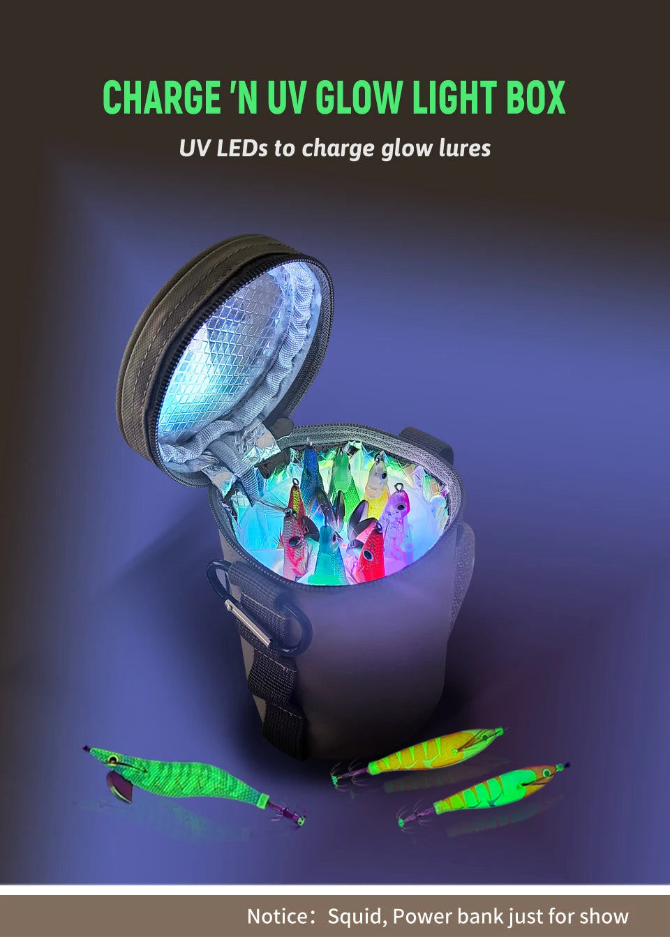 UV LED Fishing Lure Charger – Portable Glow Light for Squid & Night Fishing