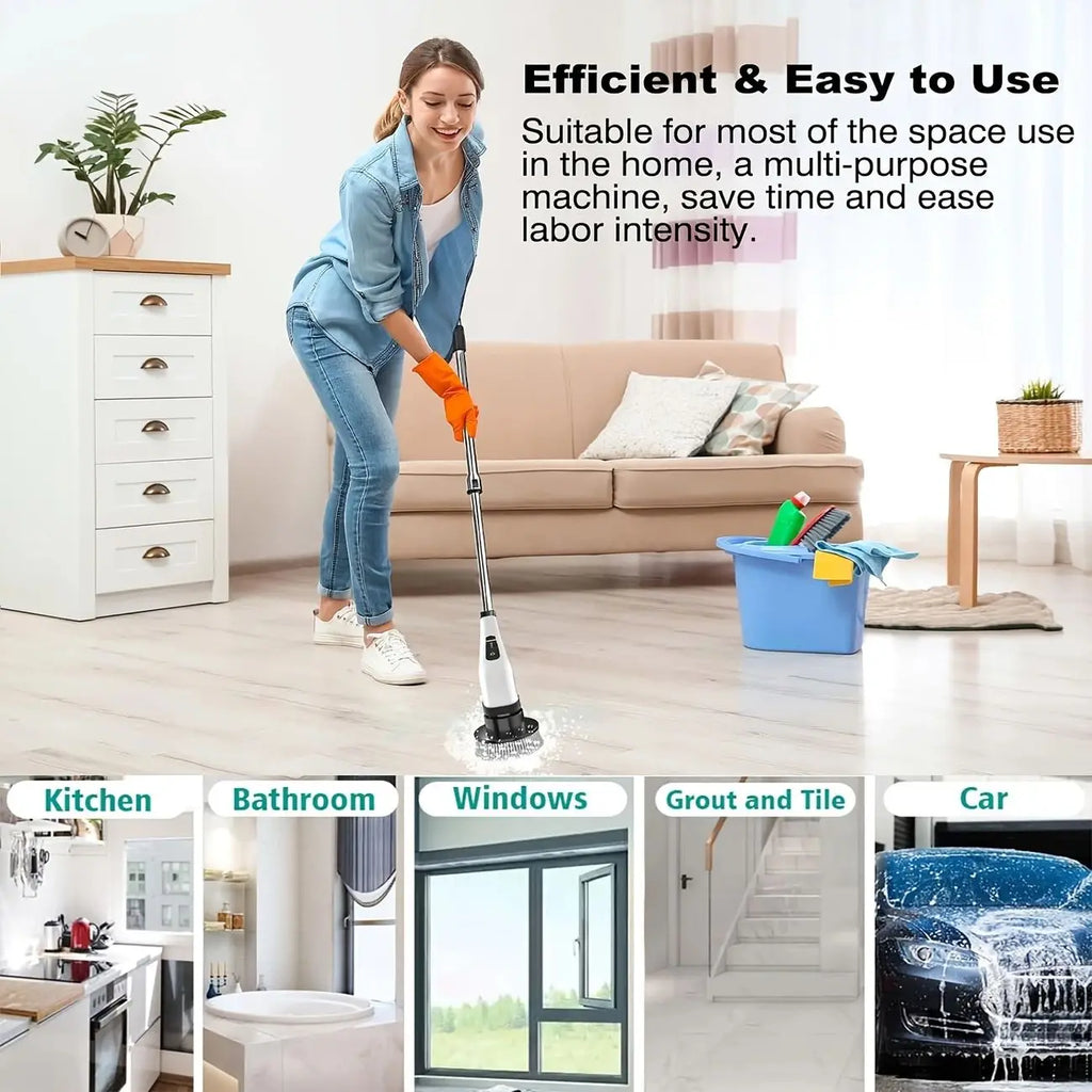 9-in-1 Electric Cleaning Brush – Cordless Rotating Scrubber for Bathroom, Shower & Floors