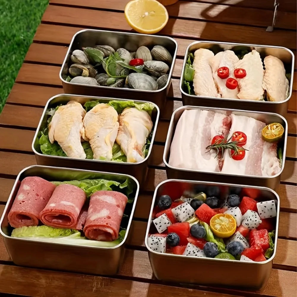 5-Piece Stainless Steel Food Storage Container Set | Airtight Meal Prep & Lunch Boxes
