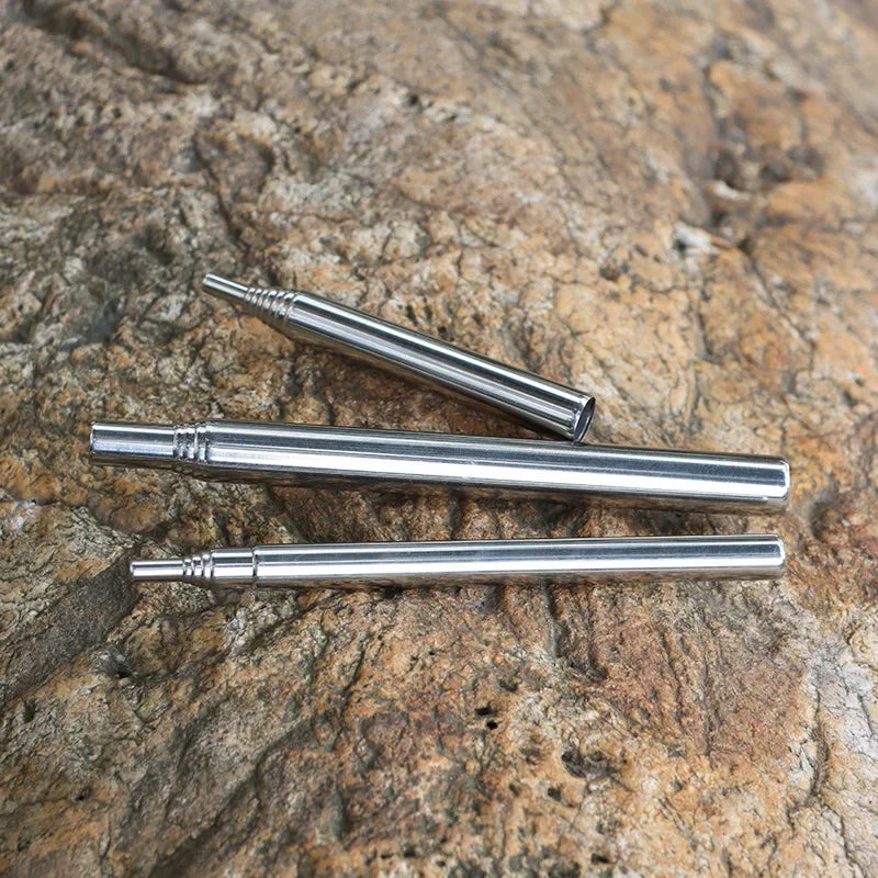 Collapsible Stainless Steel Fire Blow Pipe – 15–60cm Camping Fire Starter Tool