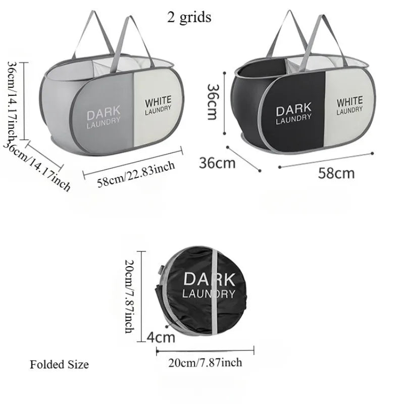 Foldable Laundry Basket – Fabric Clothes Hamper with Handles