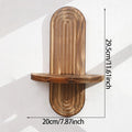 Boho Wooden Arch Wall Shelf – Natural Wood Floating Storage