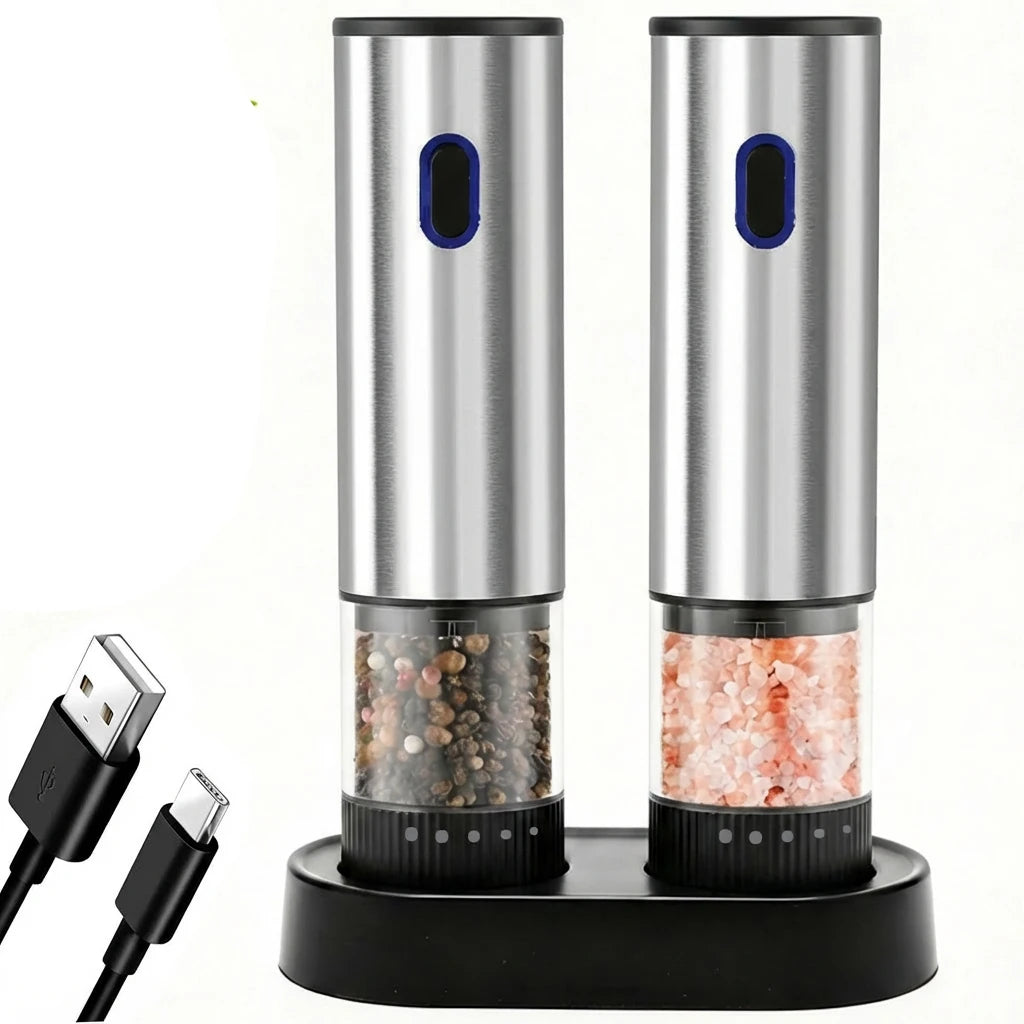 Electric Salt & Pepper Grinder – Rechargeable & Adjustable