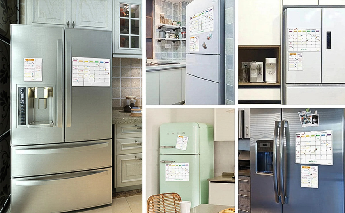 Magnetic Dry Erase Fridge Calendar Planner | Monthly & Weekly Organiser