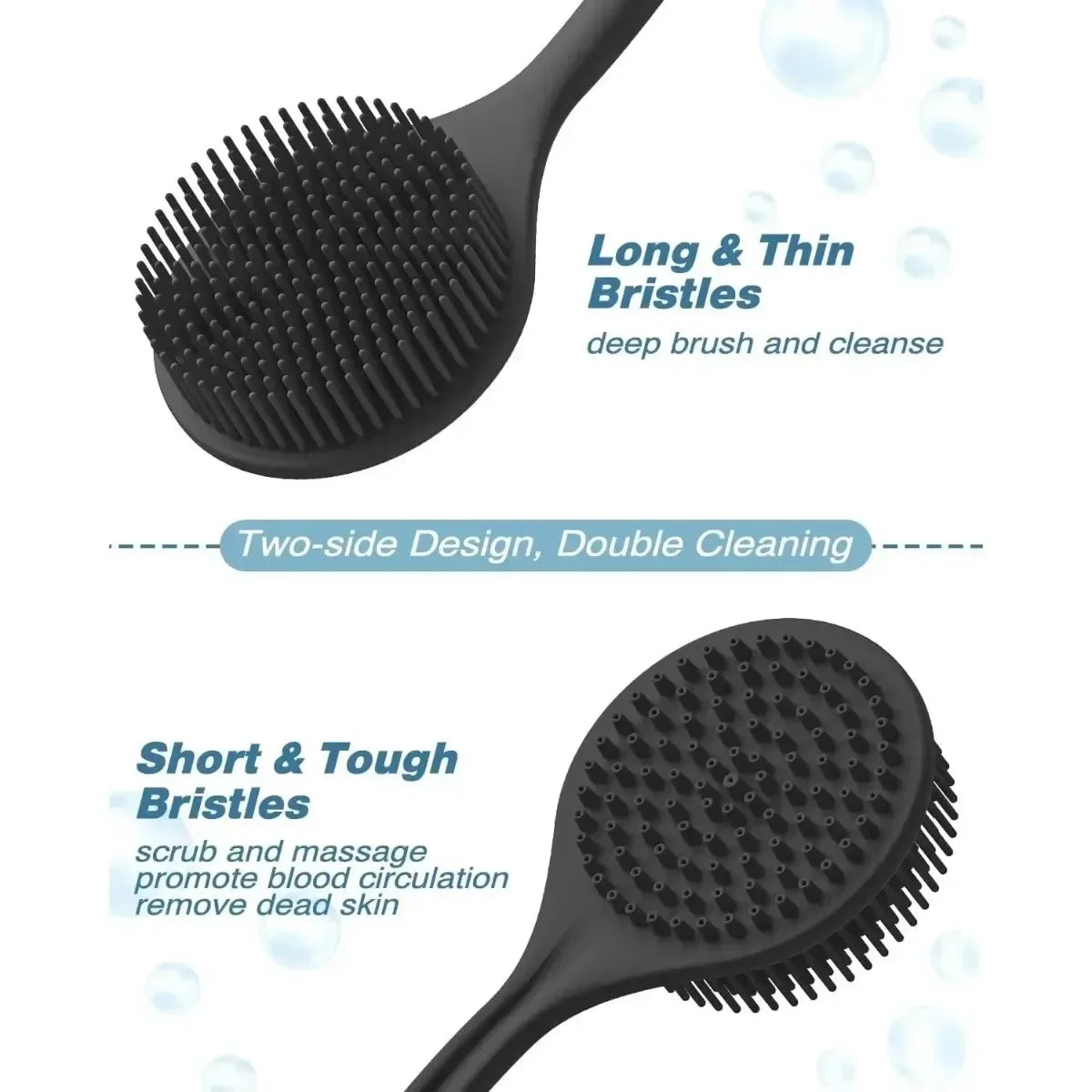 4PCS Silicone Body Scrubber Set – Soft Exfoliating Shower & Face Brushes