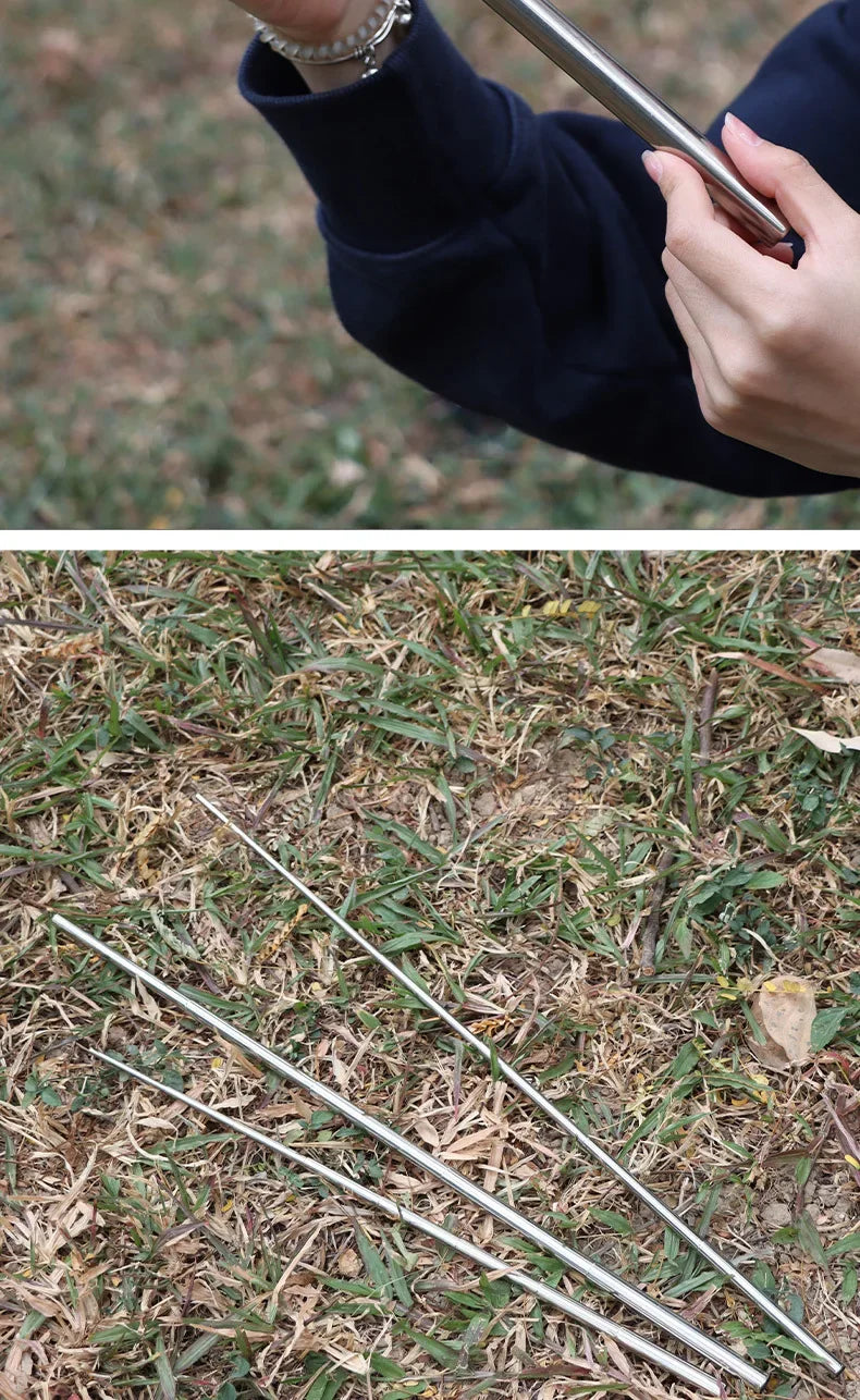 Collapsible Stainless Steel Fire Blow Pipe – 15–60cm Camping Fire Starter Tool