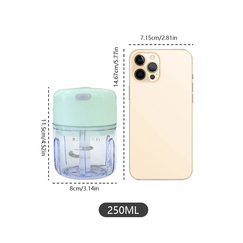 Mini Rechargeable Food Chopper – Garlic, Onion & Vegetable Cutter