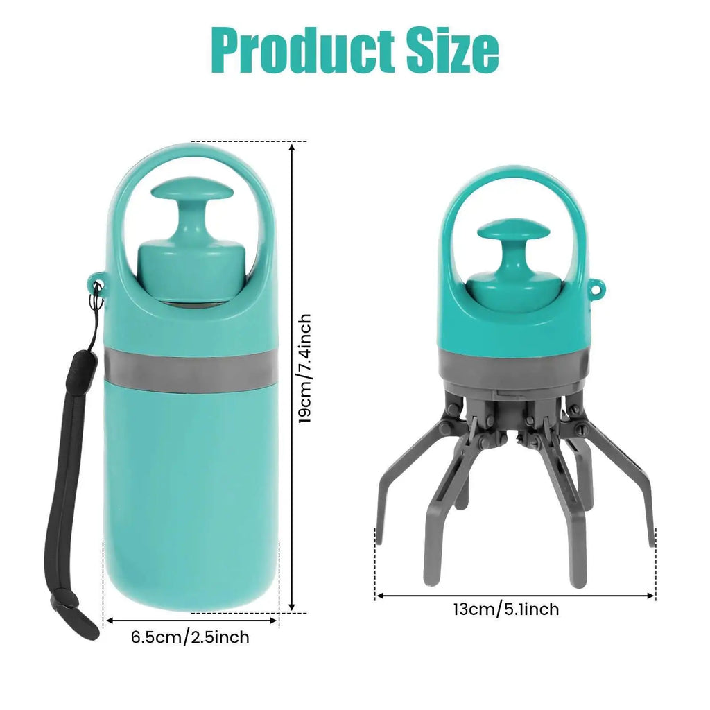 Portable Dog Poop Scooper – No-Touch Pet Waste Picker with Built-In Bag Dispenser
