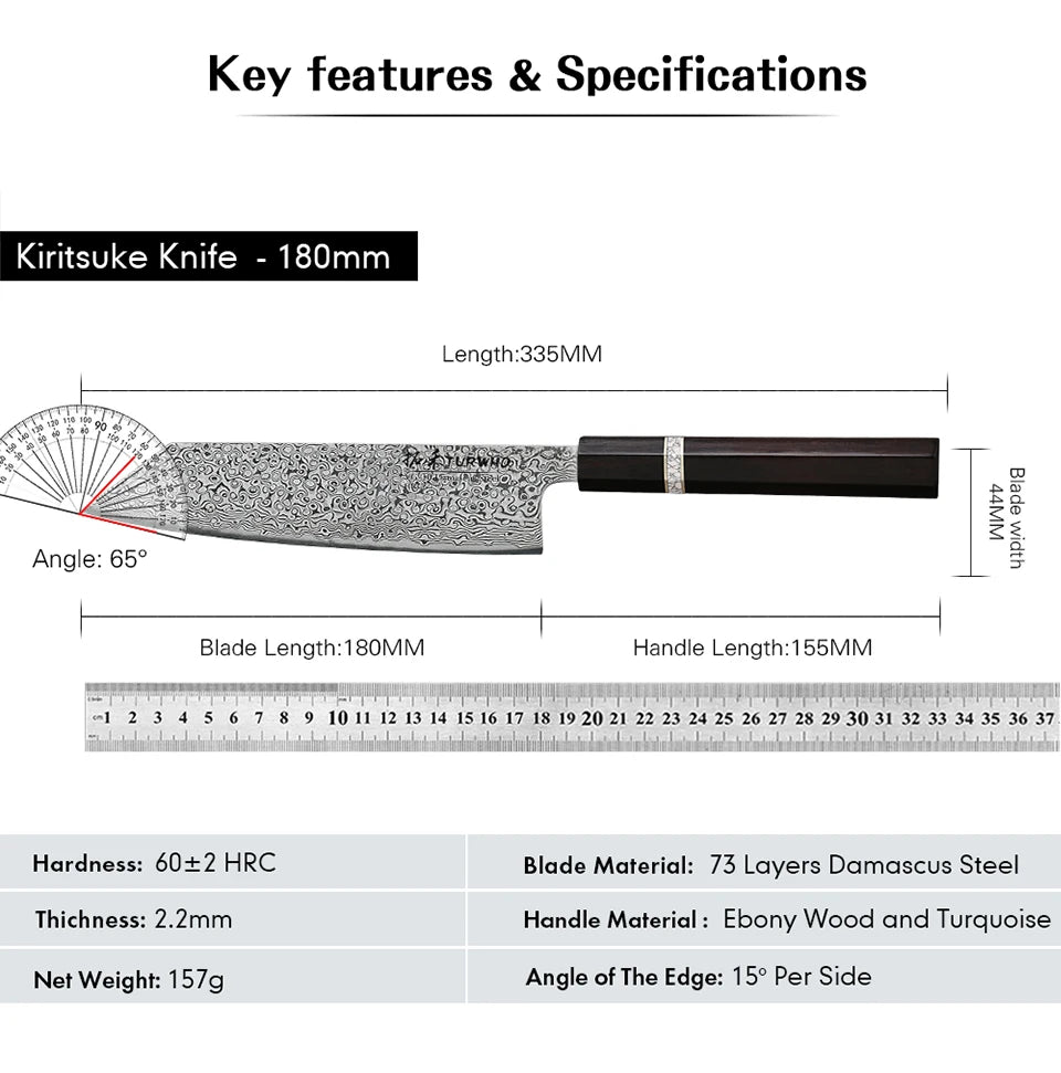 7-Inch Damascus Steel Kiritsuke Chef Knife