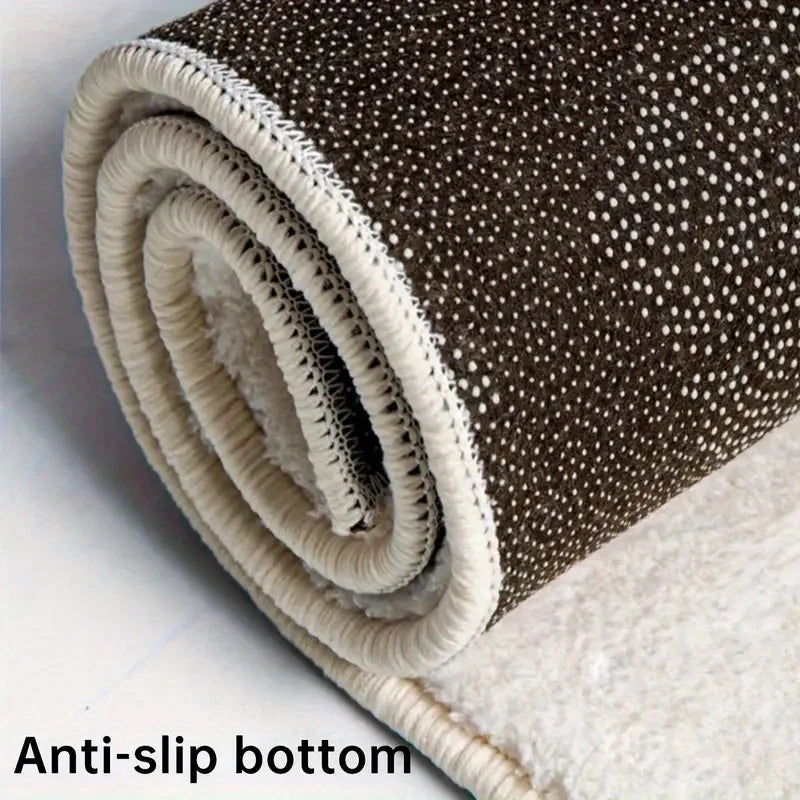 Ocean-Themed Plush Faux Cashmere Bathroom Mat – Anti-Slip & Ultra Absorbent