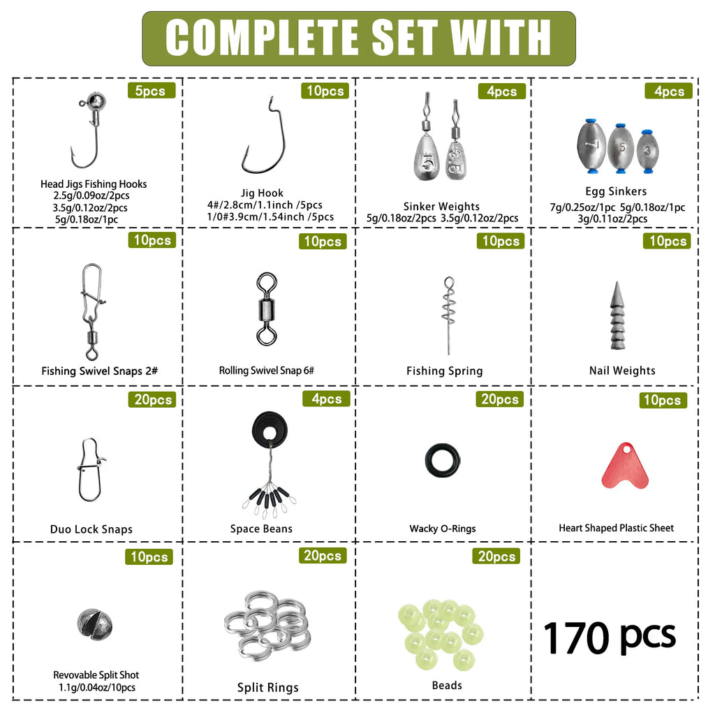 Professional Fishing Tackle Kit – 113–410 Piece Fishing Accessories Set