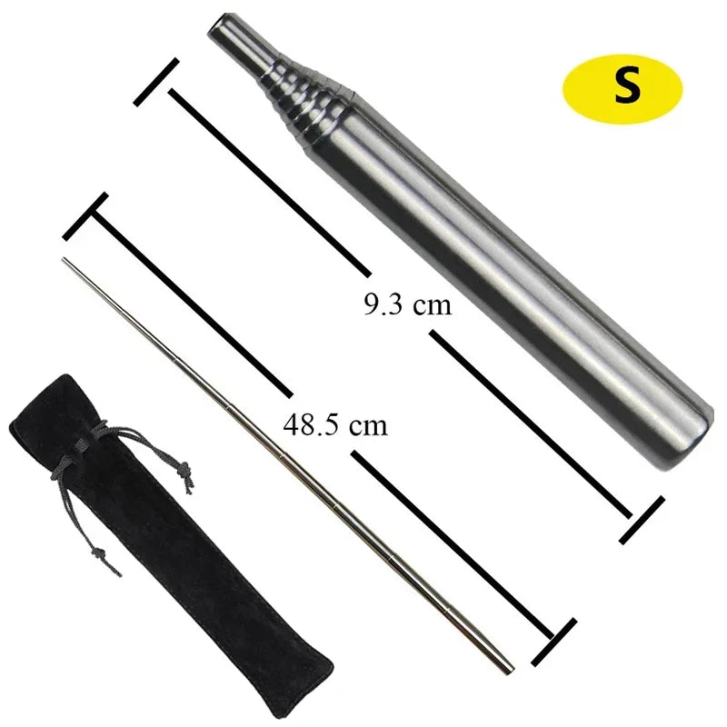 Collapsible Stainless Steel Fire Blow Pipe – 15–60cm Camping Fire Starter Tool