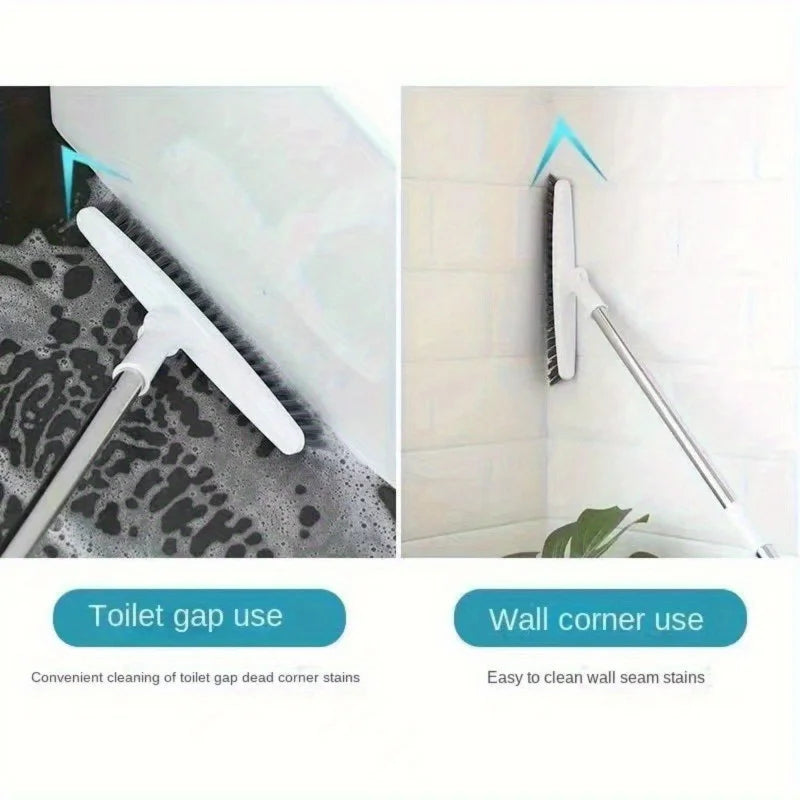 Long Handle Bathroom Floor Scrub Brush – Hard Bristle Tile & Tub Cleaner