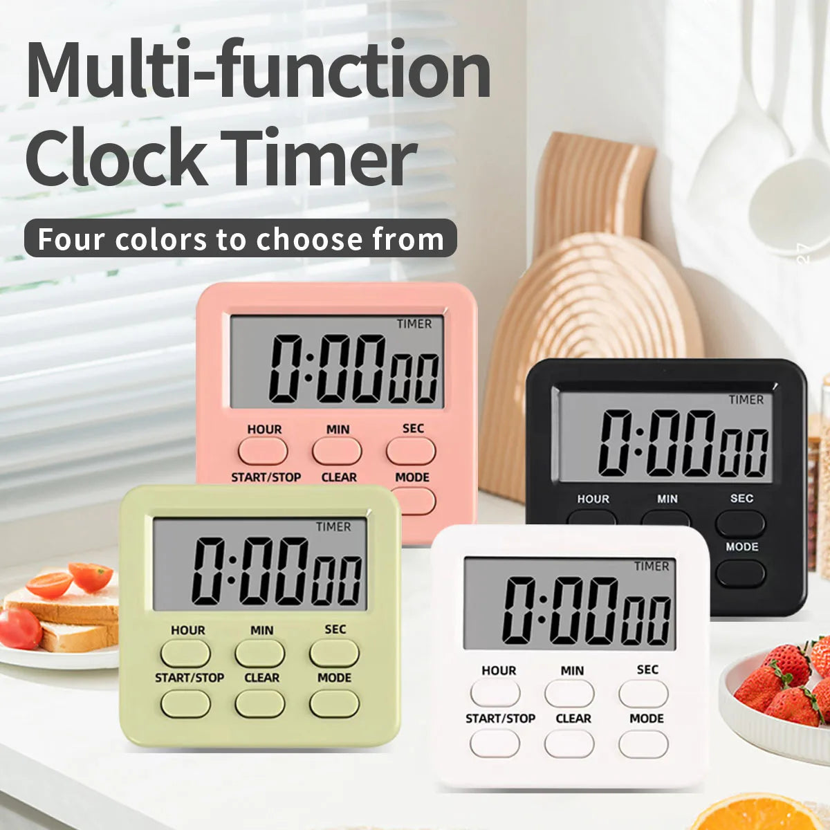 Magnetic Digital Kitchen Timer with LCD Display