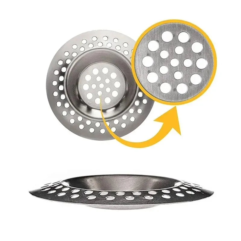 Stainless Steel Sink Strainer | Kitchen & Bathroom Drain Filter Hair Catcher
