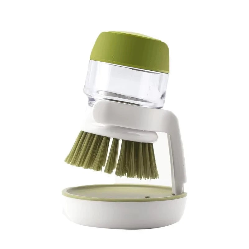 Dish Brush with Soap Dispenser & Draining Base