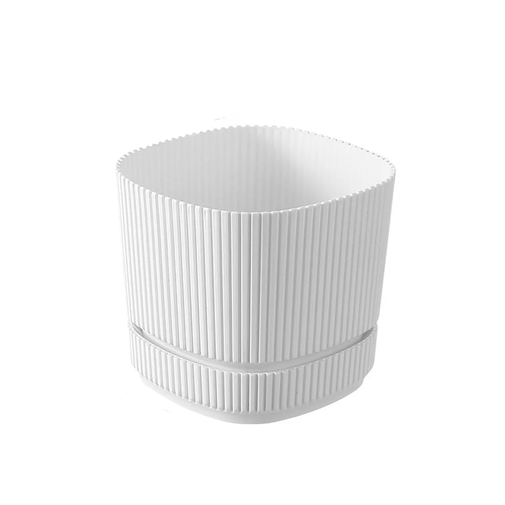 Double-Layer Self-Watering Plant Pot | Indoor Plastic Flower Pot with Drainage System