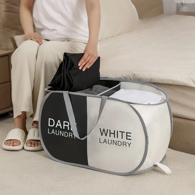 Foldable Laundry Basket – Fabric Clothes Hamper with Handles