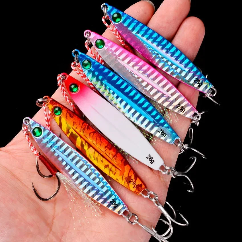 5pcs Metal Jig Fishing Lures – Saltwater Hard Bait Fishing Set
